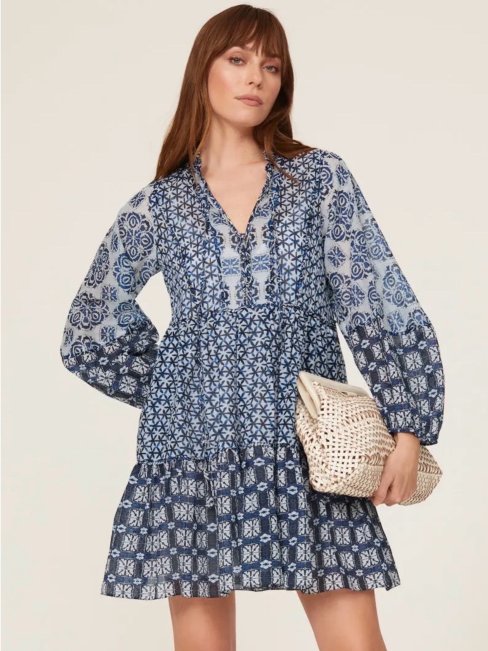 Maje Blue Patchwork Dress